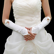 satinato gomito senza dita lunghezza guanti da sposa