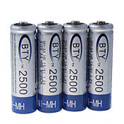 BTY 2500mAh NI-MH oplaadbare AA-batterijen (4-pack)