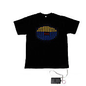 Sound and Music Activated Spectrum VU Meter EL Visualizer T-shirt  (4*AAA)