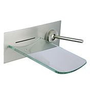 Single Handle Chrome Waterfall Wall-mount Glass Bathtub Faucet (0599 -QH08033)