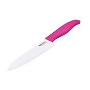 6 "chef chic orizzontale coltello di ceramica (presa rosa)