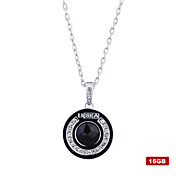 Rotundity Stainless Steel Crystal USB2.0 Flash Drive Necklace (16GB)