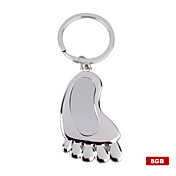 8GB Foot Style USB Flash Drive Keychain (Silver)