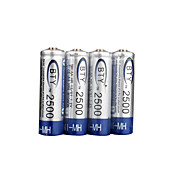 4 x AA 2500mAh Ni-MH bty 2500 oplaadbare batterijen (bty (2500))