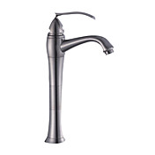 Nickel Brushed Finish Solid Brass Bathroom Sink Faucet (Tall)