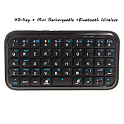 49-clave Mini bluetooth inalámbrico recargable teclado QWERTY para ipad/iphone4g/3g/3gs