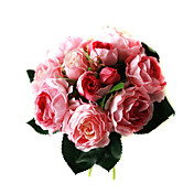 Elegant Silk Rose With Chiffon Decoration Round Wedding Bouquet /Bridal Bouquet