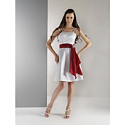 Taffeta Wedding/ Bridal With Metallic Buckle Sash
