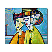 hand-painted pintura a óleo com moldura abstracta esticado