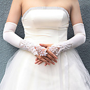 Satin Fingerless Opera Length Bridal Gloves