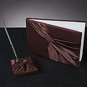 reiche schokoladenbraune Gästebuch und Pen-Set