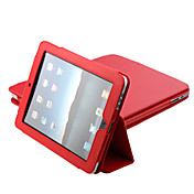 Estuche Duro de Cuero PU + Soporte para el Apple iPad - En Rojo