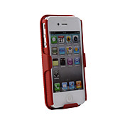 shell + fondina caso clip cintura per iPhone combinata 4 (rosso)
