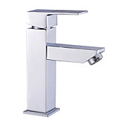 Single Handle Chrome Finish Solid Brass Bathroom Sink Faucet