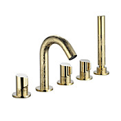 Luxury Antique Brass Widespread Tub Faucet with Hand Shower