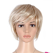 Capless Short High Quality Synthetic Blonde With Light Blonde Straight Hair Wig