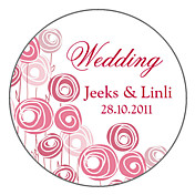 Personalized Favor Stickers - Pink Balloon (pack of 90)