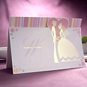 douce de conception mariée et le marié d'invitation de mariage à trois volets (jeu de 50)