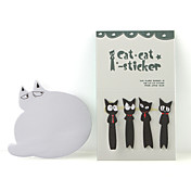 gato estilo pegajoso memorando conjunto almofadas (preto e branco)