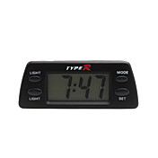 reloj electrónico del automóvil con luz de fondo azul - negro - tr-1830