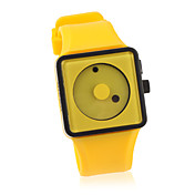 Mode Silikone Rem Quartz Armbånds Ur(Gul)