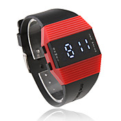 silicone banda sport stile unisex blu led orologio da polso - rosso