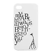 amantes da tampa da caixa de proteção em pvc para iphone4 (branco)
