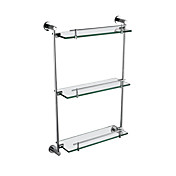 Chrome Finish Three Layers Bathroom Glass Brackets