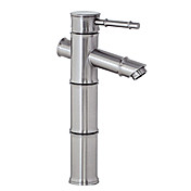 Nickel Brushed Finish Brass Bathroom Sink Faucet - Bamboo Shape Design
