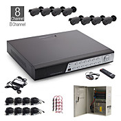 8-Kanal-all-in-one cctv Kit + 8St schwarzen outdoor wasserdichte Kamera + 1000GB HDD