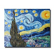 håndmalt van.gogh oljemaleri med utstrakte ramme
