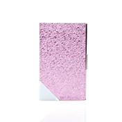 elegant metall visittkort tilfelle med skinn purface-rose rød
