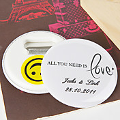 gepersonaliseerde flesopener / koelkast magneet - alles wat je nodig hebt is liefde (set van 12)