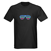 Sound und Musik aktiviert Spektrum VU-Meter el Visualizer führte T-Shirt (4 * aaa)