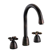 Widespread Antique Brass Bathroom Sink Faucet