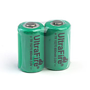 coppia di tr15270 UltraFire 3v ricaricabile 800mAh batterie (verde)