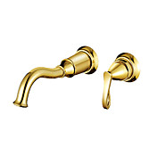 Ti-PVD Finish Wall Mount Bathroom Sink Faucet