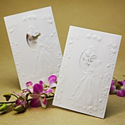 geprägte Braut & Bräutigam Dreifachfalz Hochzeitseinladung (Satz von 50)
