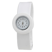 de silicona reloj pulsera de cuarzo de banda para los niños (blanco)