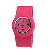 impermeable cinta de cuarzo de los niños reloj pulsera con la banda de color rosa