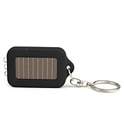 Solar Powered  White Light 3-LED Keychain Flashlight (Black)