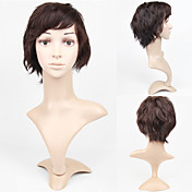 Capless Short Wave Brown 100% Human Hair Wig