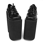 8,5 "super salto alto plataforma preto pu sapatos lolita