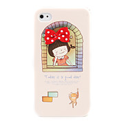 Protective Cartoon Back & Front Case for iPhone 4 / 4S (Red Bowknot)