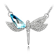 Crystal Flying Dragonfly Necklace