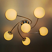 kunstnerisk semi flush mount med 6 lys i verden skygge