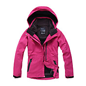 eamkevc - womens waterdicht ademend warm ski-jack drie-in-een grote voorzak effen kleur