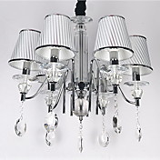 Modern Cystal Chandelier with 6 Lights in Silver Shade