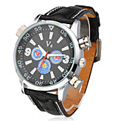Männer neue stilvolle pu Sport Armbanduhr (schwarz)