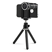 Lente Teleobjetivo de 10X Con Carcasa y Trípode para el iPhone 4/4S- Negro
